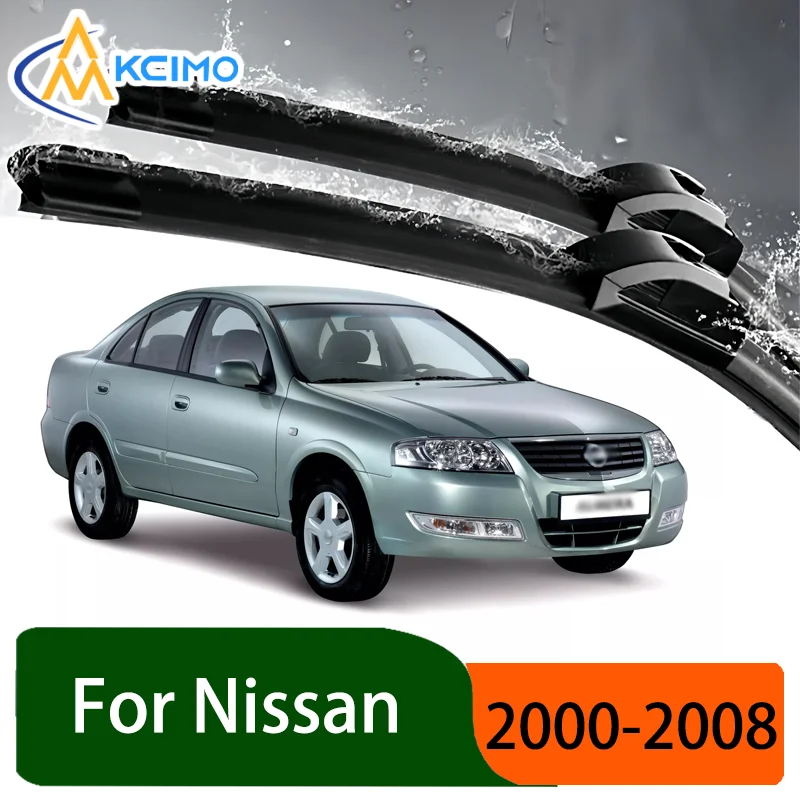 

Silent Black Front Rear Wiper Blades Set for Nissan Almera N16 2000–2008 Auto Windscreen Windshield Window Wiper Accessories