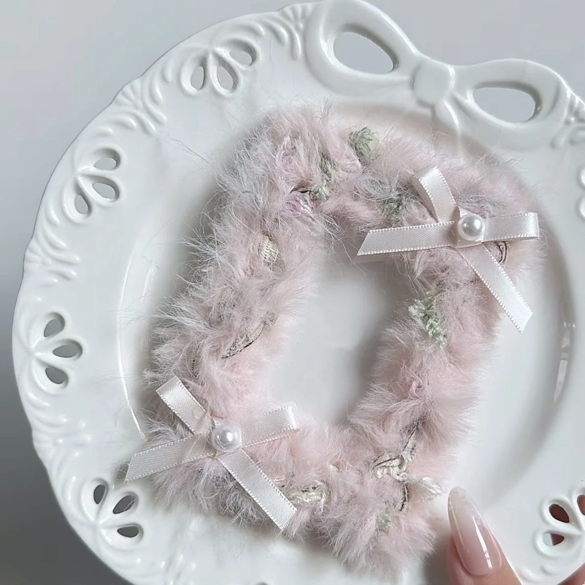 

Розовый плюшевый держатель для карт idol, фотодисплей, чехол для карт, бант, жемчужная сумка ita, аксессуары, каваи, Лолита, y2k, аксессуар, защита для фото