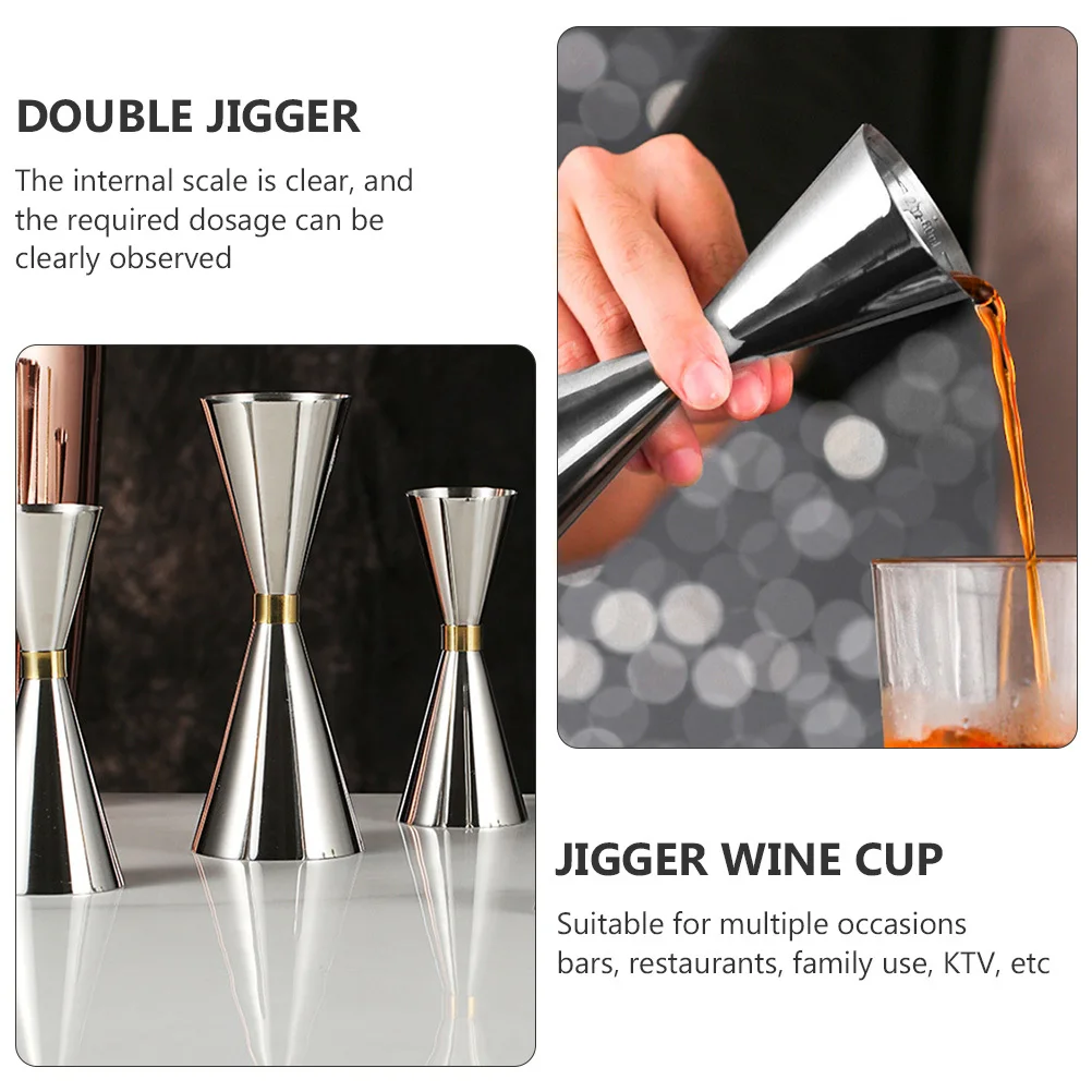

Stainless Steel Cocktail Double Jigger Wine Measuring Device Bar Tool Ounce Cup Bartending Measuring Cup Reusable Bar Accessory
