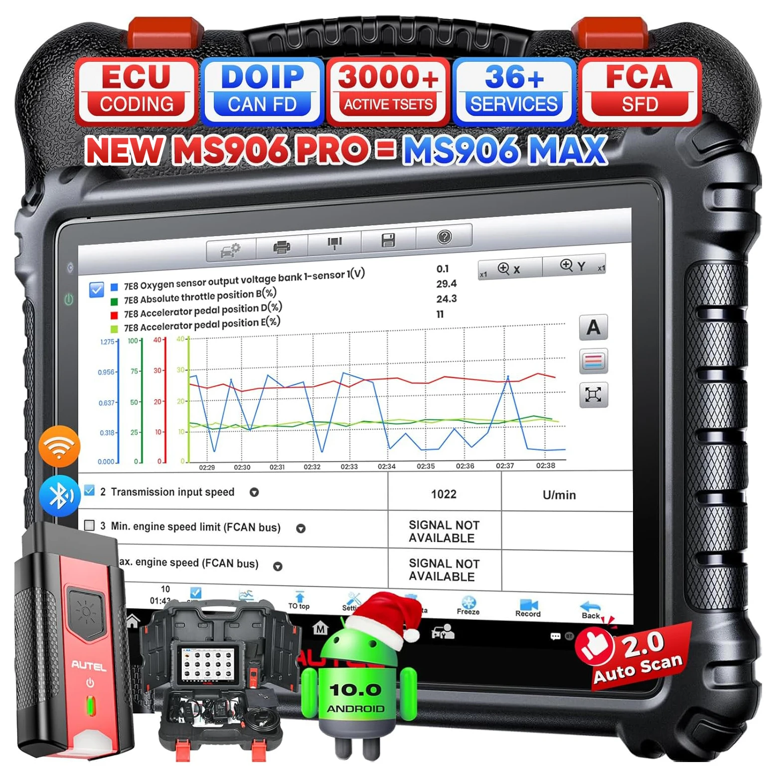 Autel MaxiSYS MS906 Pro Car Diagnostic Tools ECU Coding DoIP/CAN FD,36+ Services,VAG Guide OBD2 Scanner Upgrade of MS906