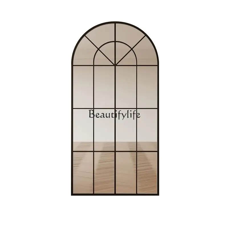 

French retro full-length mirror wall-mounted wall porch high-end decorative floor-to-ceiling full-length mirror