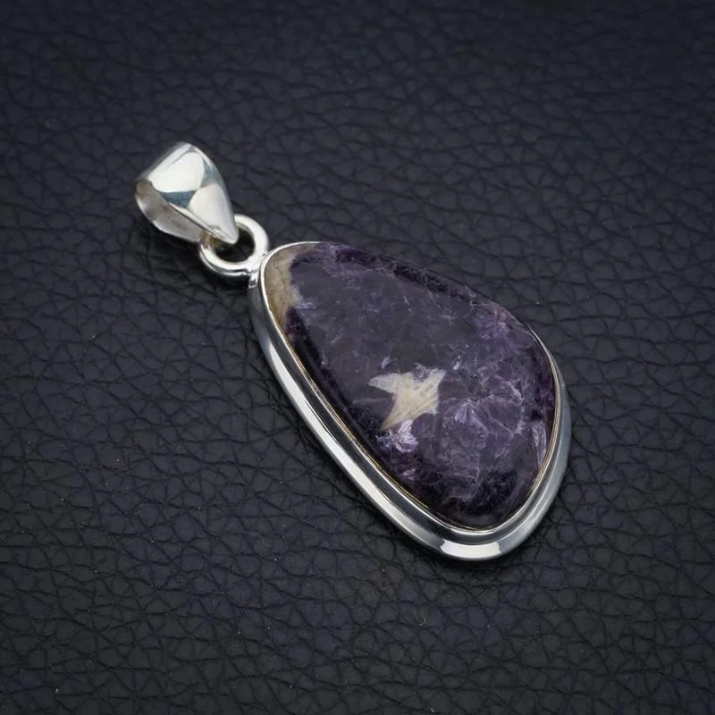 

StarGems Purple Lepidolite Handmade 925 Sterling Silver Pendant 1.75" F4048