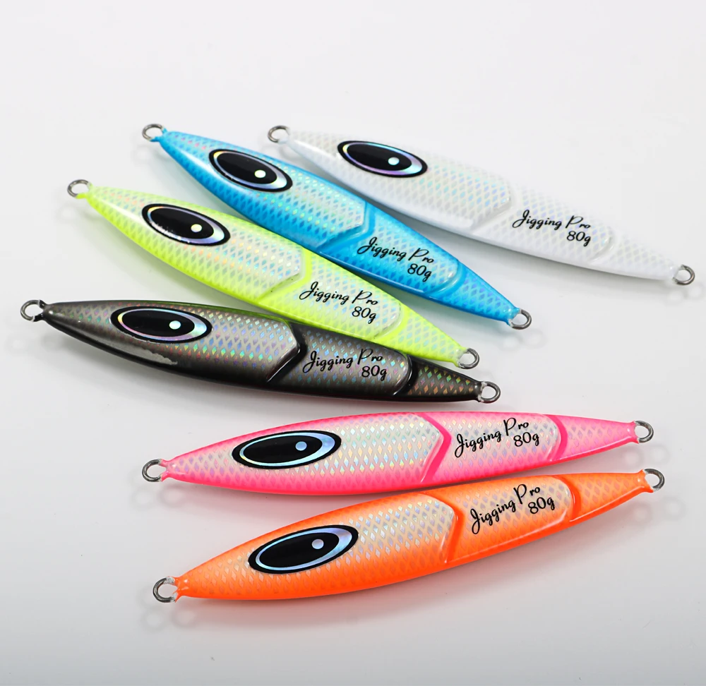 

Jigging Pro Slow Sinking 80g 100g 120g 150g Metal Fishing Jigs Saltwater Luminous Fishing Lure Slow Pitch Jigs for Ocean Fishing