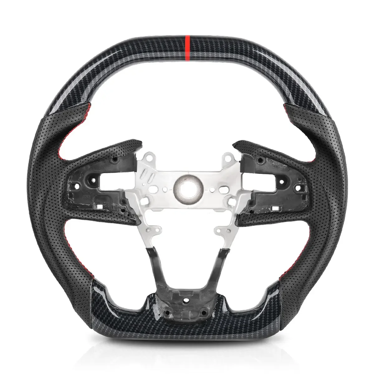 

Руль из углеродного волокна Hydro Dip для Honda Civic 10th Type-R FK8 2016 2017 2018 2019 2020, перфорированное кожаное гоночное колесо