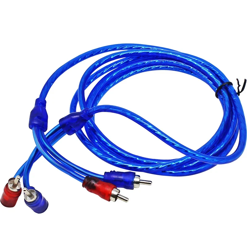 RCA Dual Head lotus Plug Audio Cable DIY Car Audio Subwoofer Amplifier Modification Signal Connection Cable Elbow