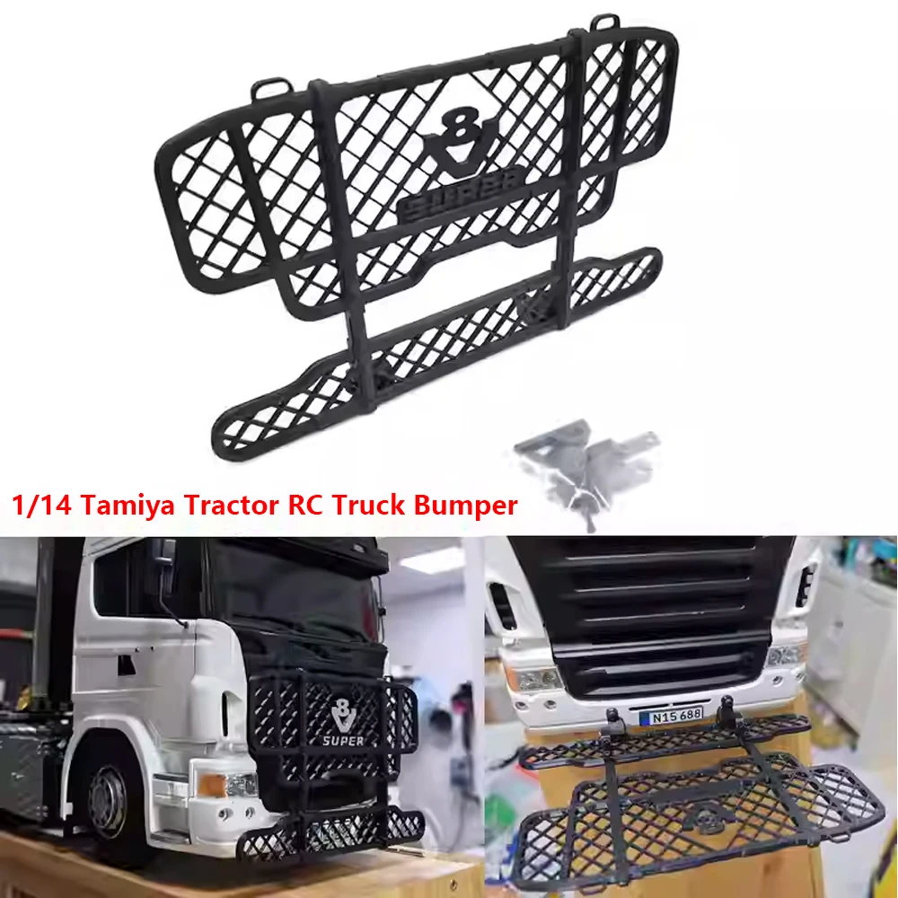 

Бампер для радиоуправляемой модели грузовика 1/14, защитные элементы из пластика для модификации и улучшения модели Tamiya 1/14 R620 RC.