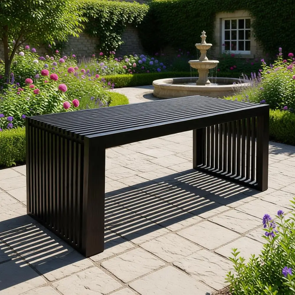 

Современная деревянная скамья с ящиками для хранения для дома, кухни и ванной комнаты - Изящный дизайн, черная