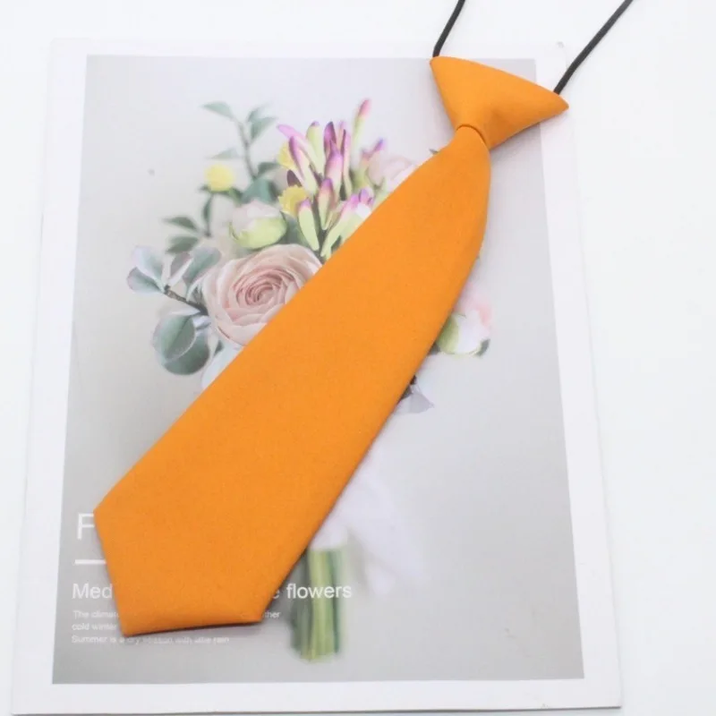 Solid Color Boys and Girls Small Tie Colorful Uniform Tie Simple Daily Tie Rubber Band Tie That Does Not Require Hand Knotting image 3