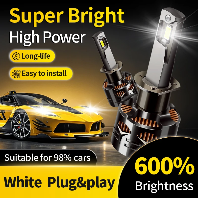 

2 шт. H1 светодиодные фары 12 В супер яркие белые автомобильные фары противотуманные фары дневные ходовые огни Plug & Play 6000K для Toyota