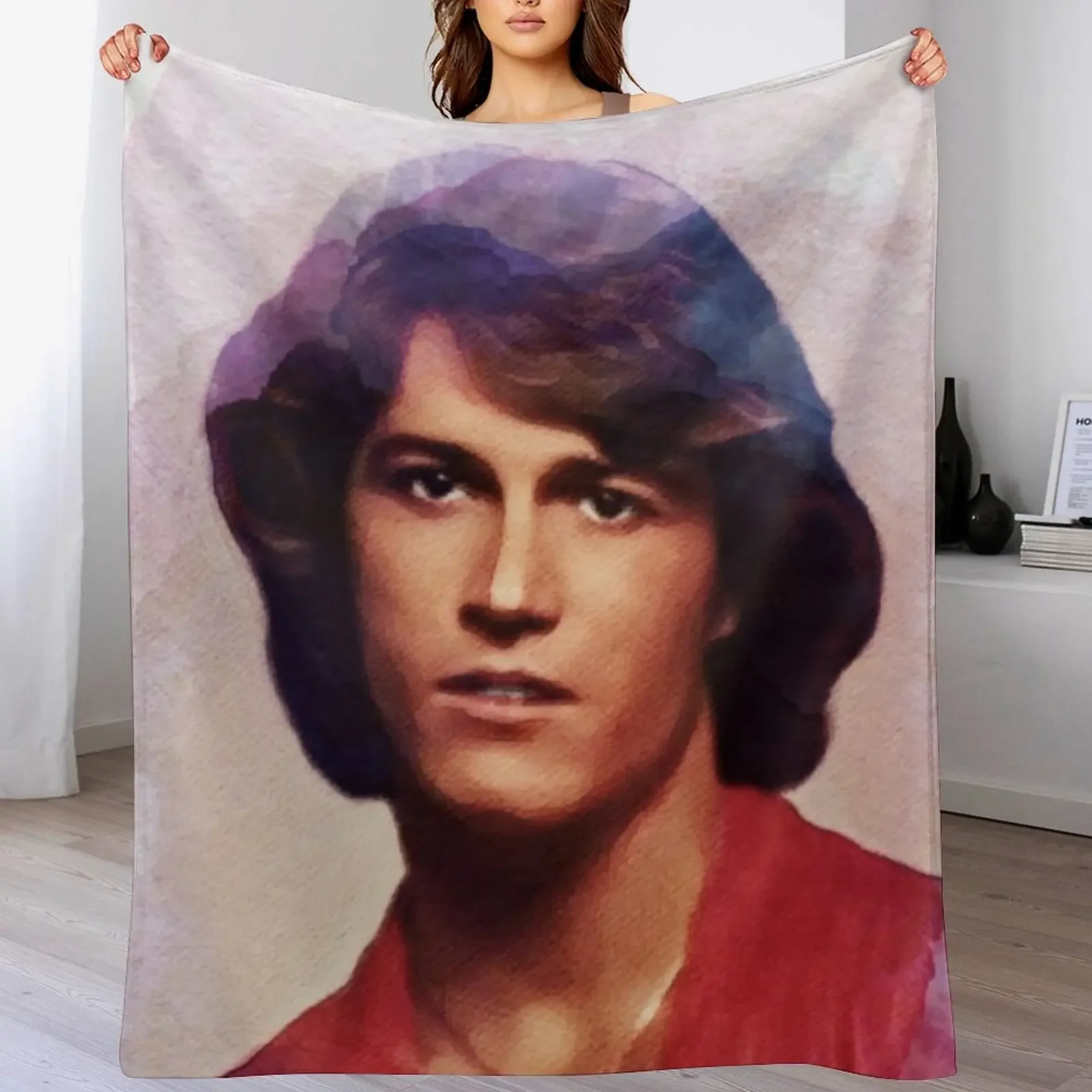 Andy Gibb, Music Legend Throw Blanket Travel Size Cozy Blanket for Plane Train