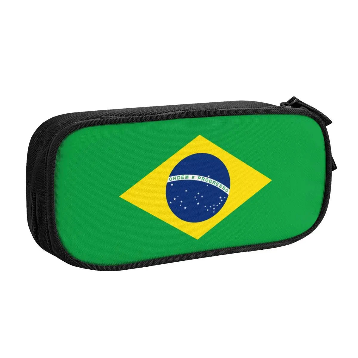 Custom Kawaii Brazil Flag Pencil Cases for Girl Boy Large Storage Pencil Pouch School Supplies