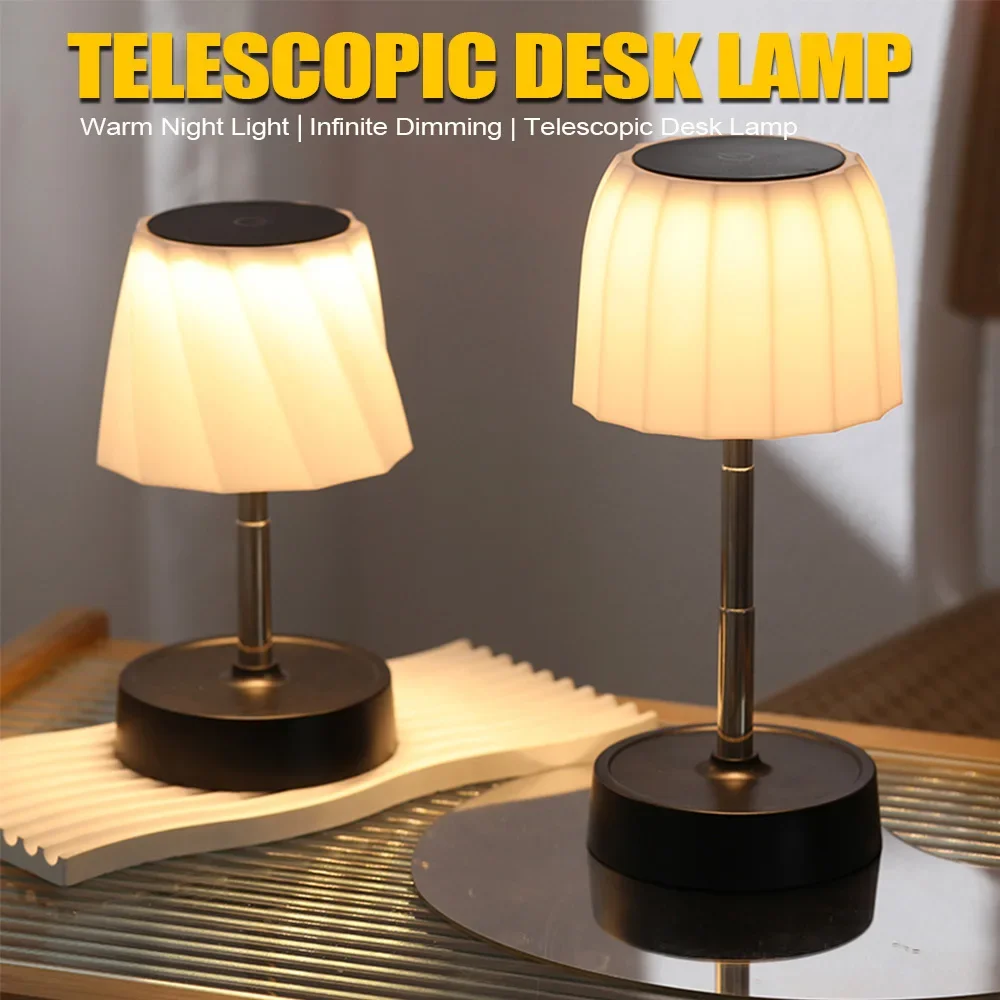 Telescopic LED Desk Lamp USB Rechargeable Table Lamp Bar Restaurant Ambiance Wireless Touch Lamps  Led Lights For Hotel Bedroom