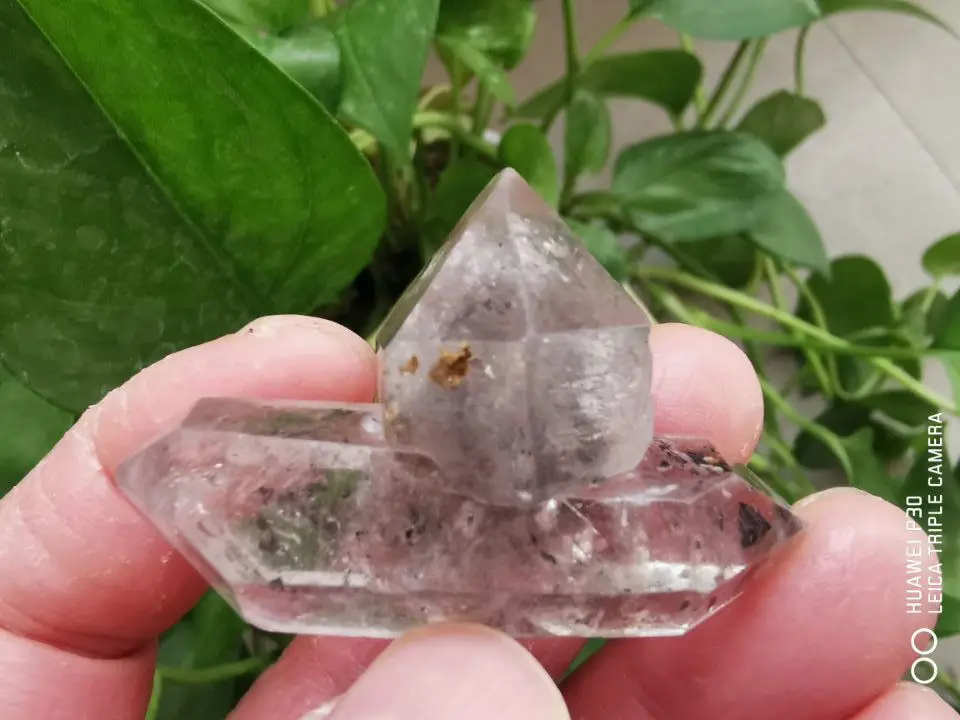 AAA+Precious Natural Black Crystal Herkimer Diamond Ore Specimen Energy Healing Holiday Gift