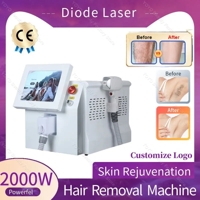 808 Diode Laser Hair Removal Device Ice Platinum Cooling System High-Tech 3 Wavelengths Suitable For All Skin Colors