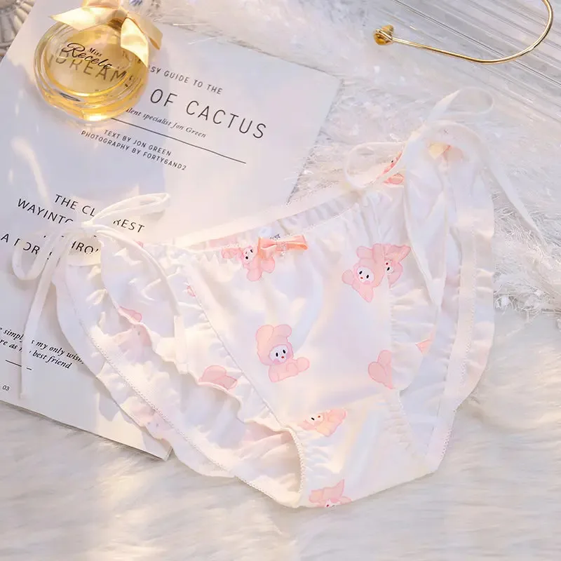 2025 nuevo 2 uds ropa interior de pareja Boxers para hombres y mujeres pantalones cortos bragas de encaje conejo de dibujos animados niño niñas calzoncillos vendaje Sexy Lov ☆ ★ ee ☆ ★