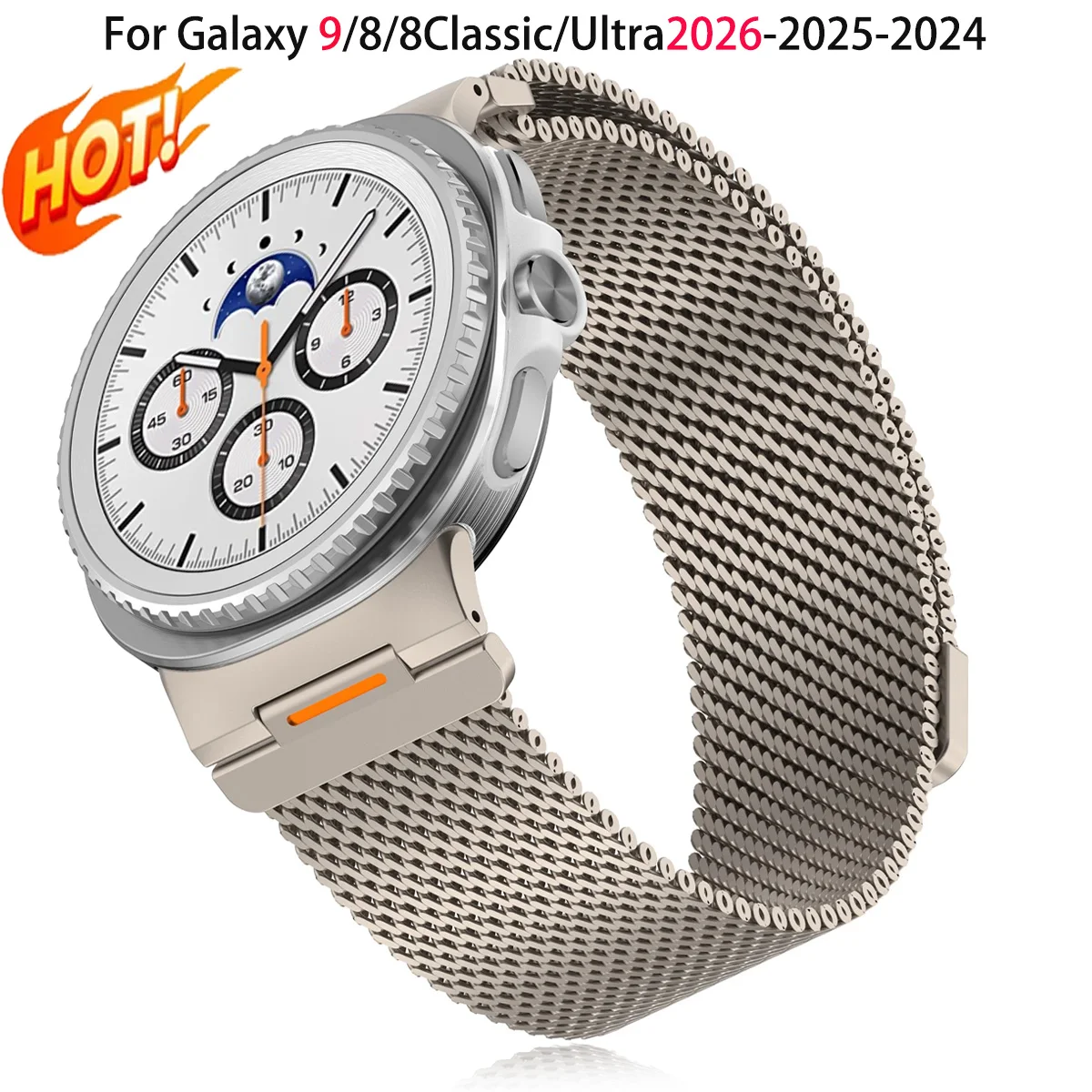 HOT Stainless Steel Milanese Strap For Samsung Galaxy Watch9/8 40 44mm 8Classic Metal Magnetic Bracelet For Galaxy Ultra2 Band