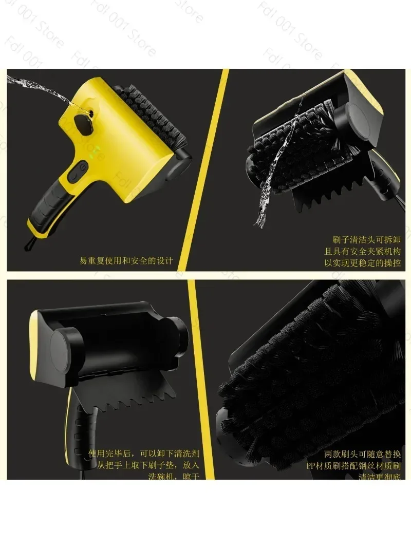 Multifunctional Electric Barbecue Grill Wireless Cleaning Brush for Household Kitchen Tiles Replaceable Cross-Border Qualificati