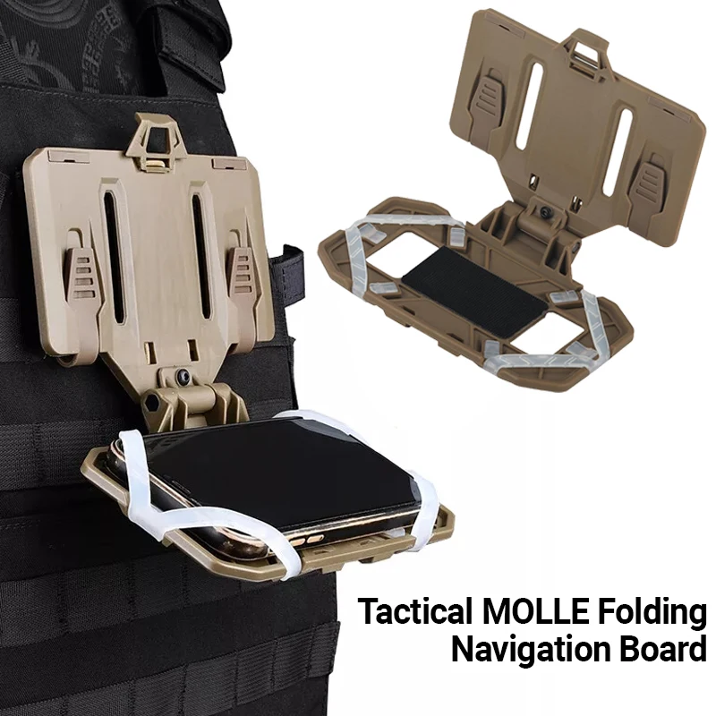 NEW Tactical MOLLE Folded Navigation Board Mobile Phones Navigator Holder Vest Chest Bag Admin Panel Hunting Vest Accessories