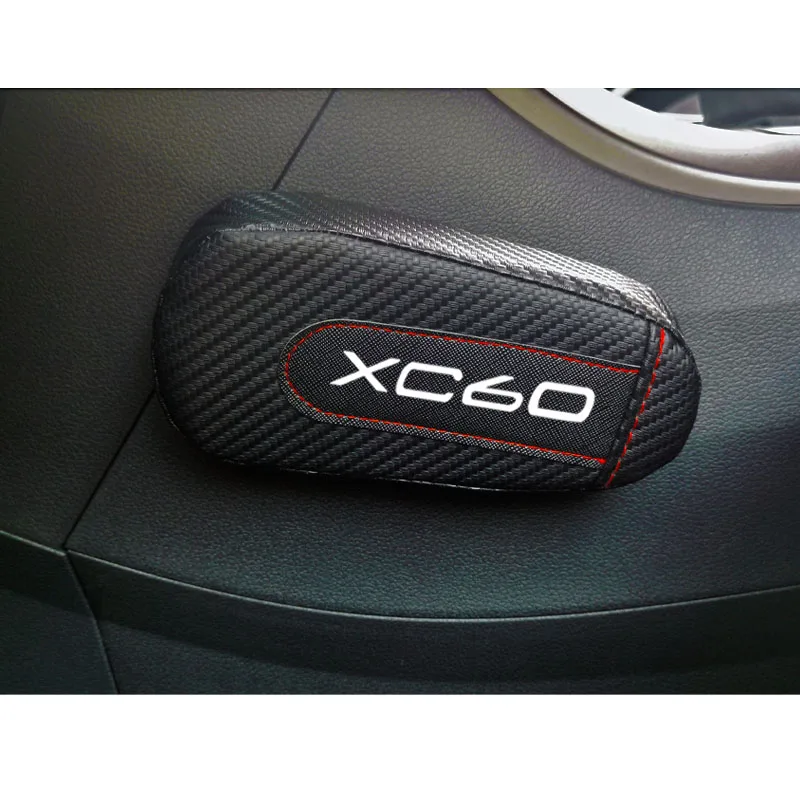 For VOLVO Xc60 1pc Carbon Fiber Leather Auto Leg Cushion Knee Pad Car Door Arm Pad Car Accessories Vehicle Protective