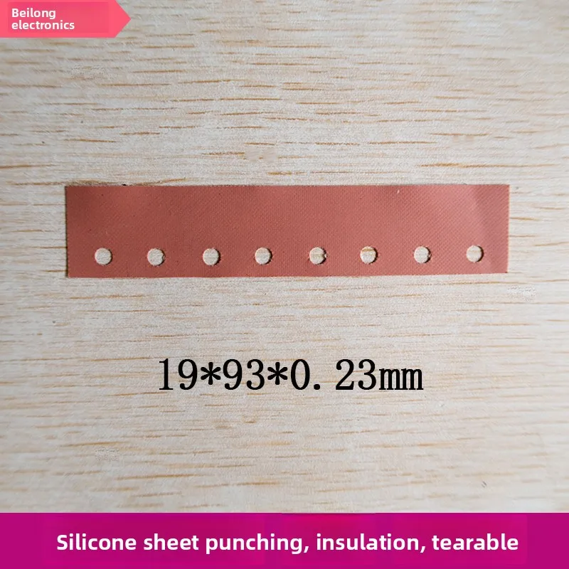 Silicone Power Gasket 19x93x0 23mm Tear Resistant Thermal Conductive Insulation Pad with Holes