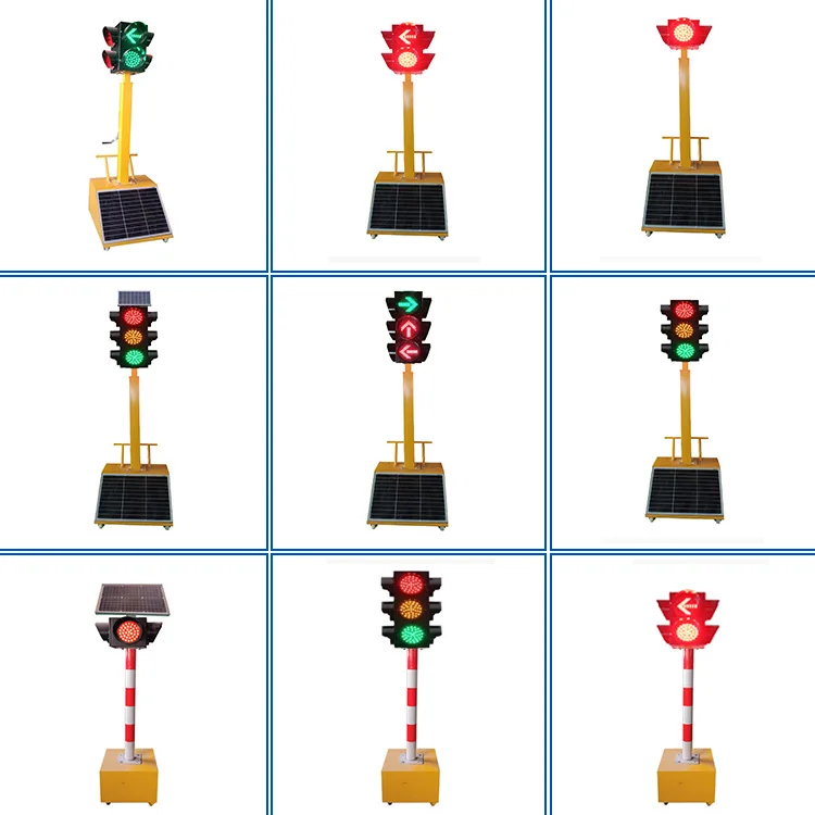 Traffic red and green signal lights movable lifting led warning lights on all sides