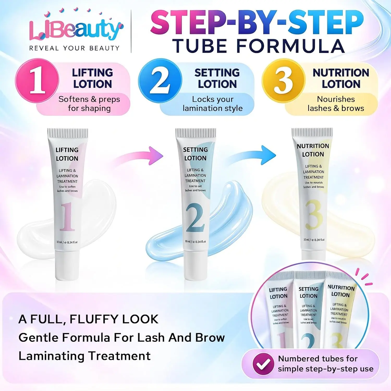 Libeauty Lash Lift and Black Color Kit 4 in 1 Eyelash Perm and Brow Lamination Set Professional Eye Lash Lifting Tool Home Use