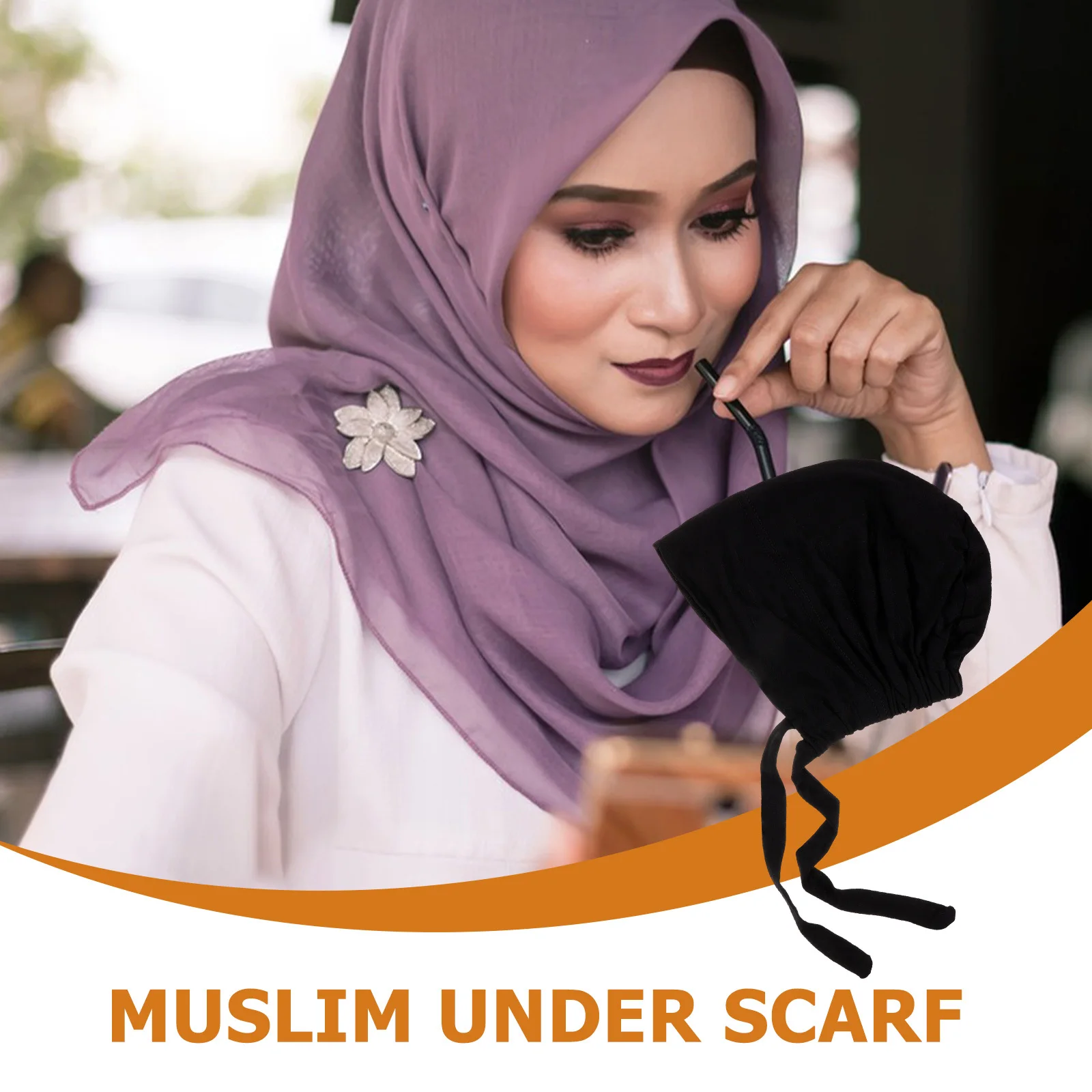 女性用ヒジャブアンダーキャップ、ムスリムアンダースカーフキャップ、タイバッククロージャー、柔らかく通気性のある伸縮性のあるインナースカーフハット、女性用ムスリムヒジャブ