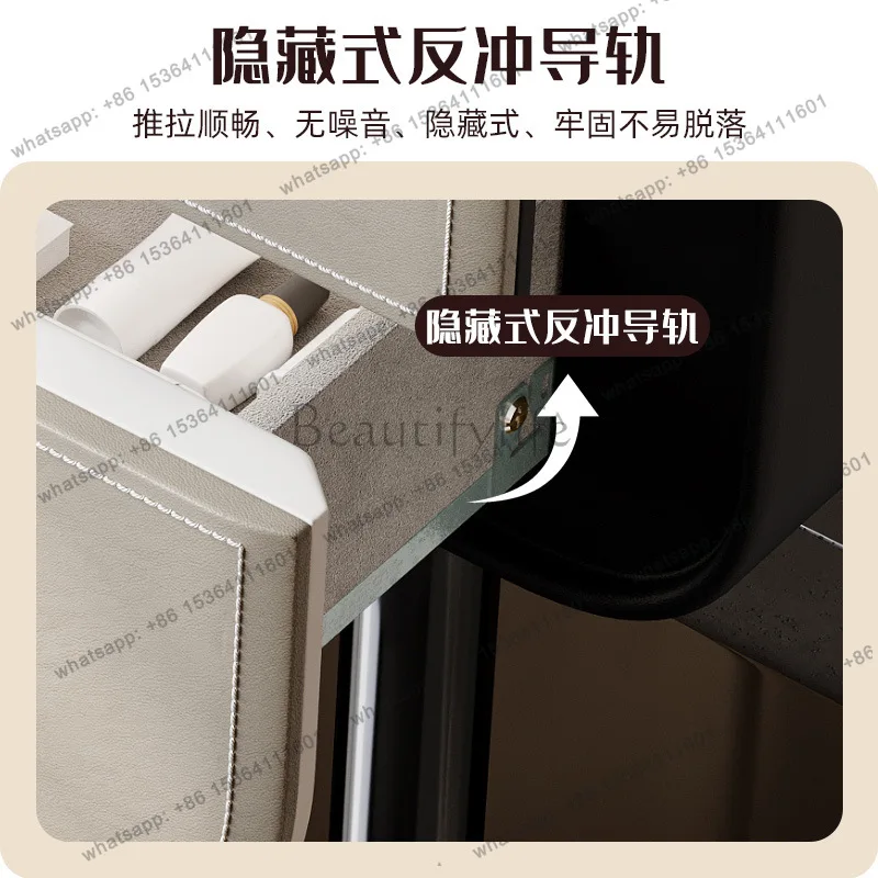 LDNordic Dressing Table Italian High-end Makeup Vanities Minimalist Retractable Corner Dresser Table Drawer Integrated Cabinet