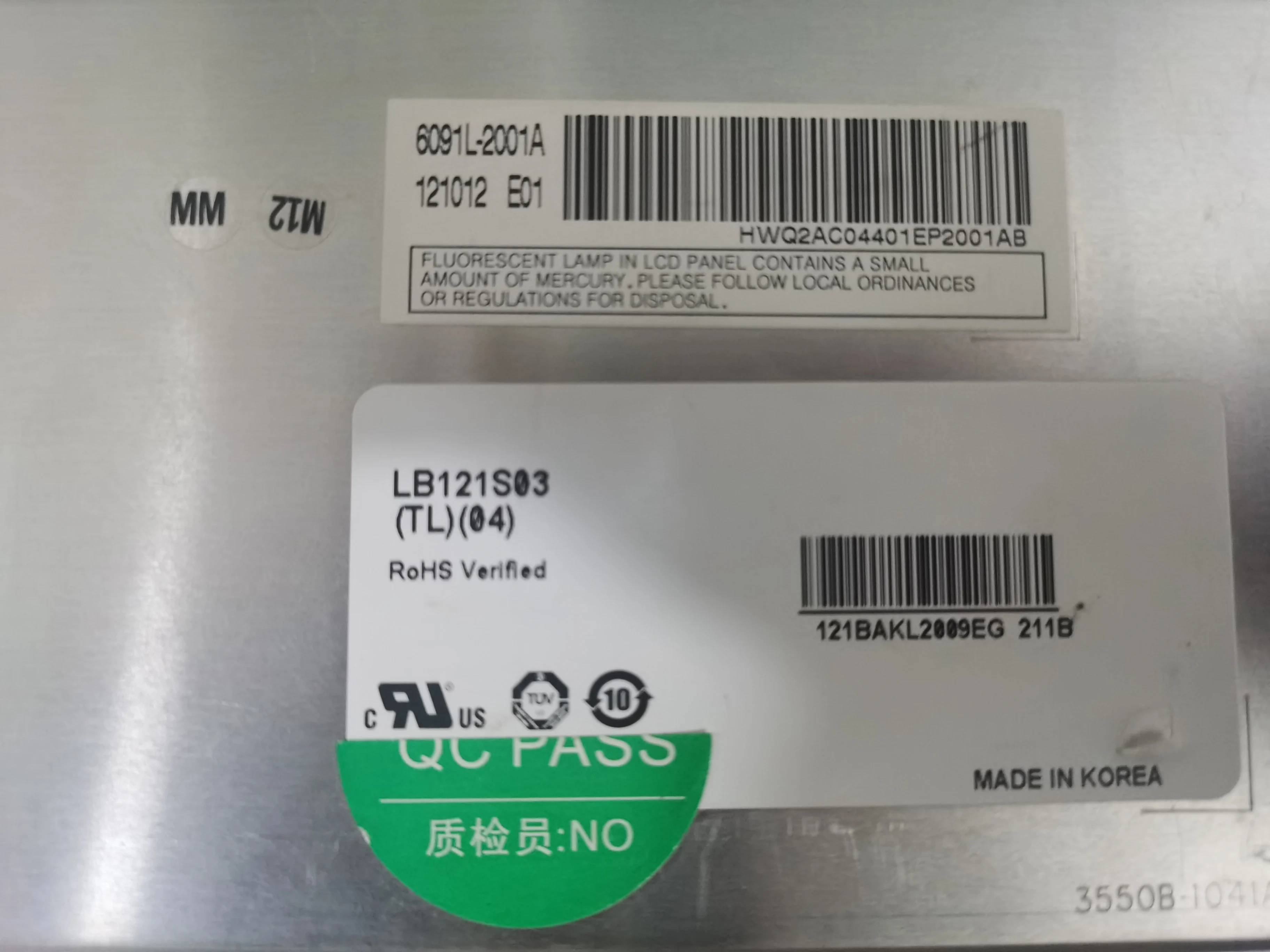 Original LB121S03-TL04 12,1 Zoll LED-Industrie-LCD-Bildschirm, auf Lager getestet LB121S03-TL03 LB121S03-TL05