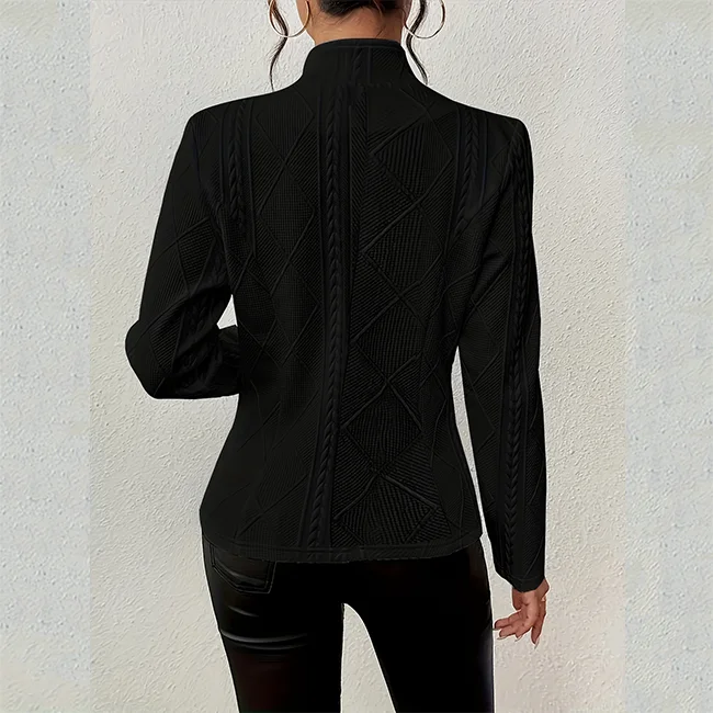 Frauen Blazer Jacke Anzug Mantel Einreiher Stehkragen Schlank Oberbekleidung Temperament Büro Dame 2025, Frühling Vintage Tops – Detail 10