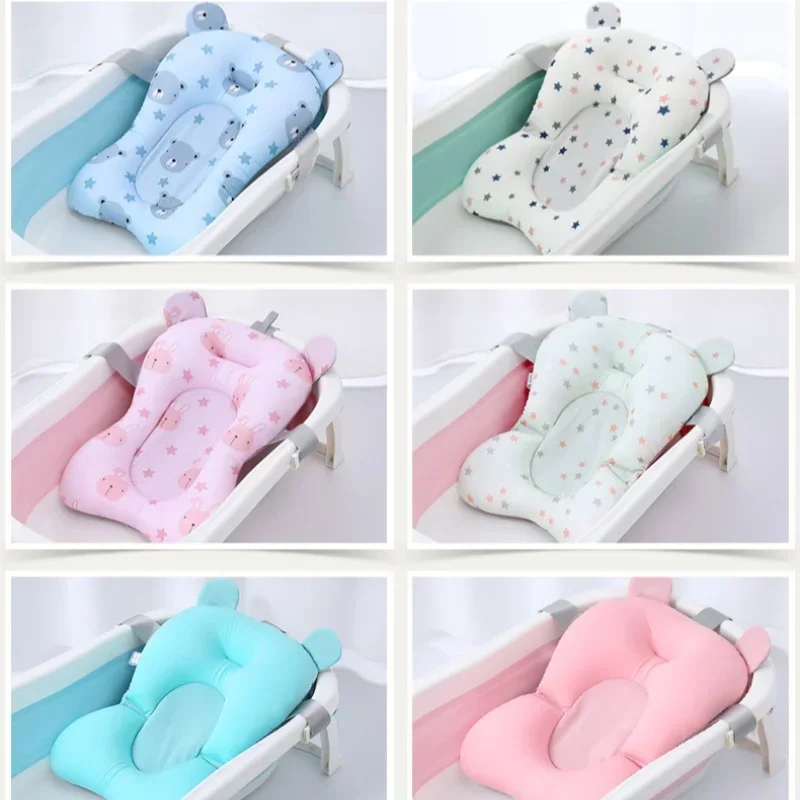 Foldable Floating Baby Bath Seat Pad Adjustable Bathtub Support Mat Shower Cushion Security Water Pad for Newborn Baby Bathing