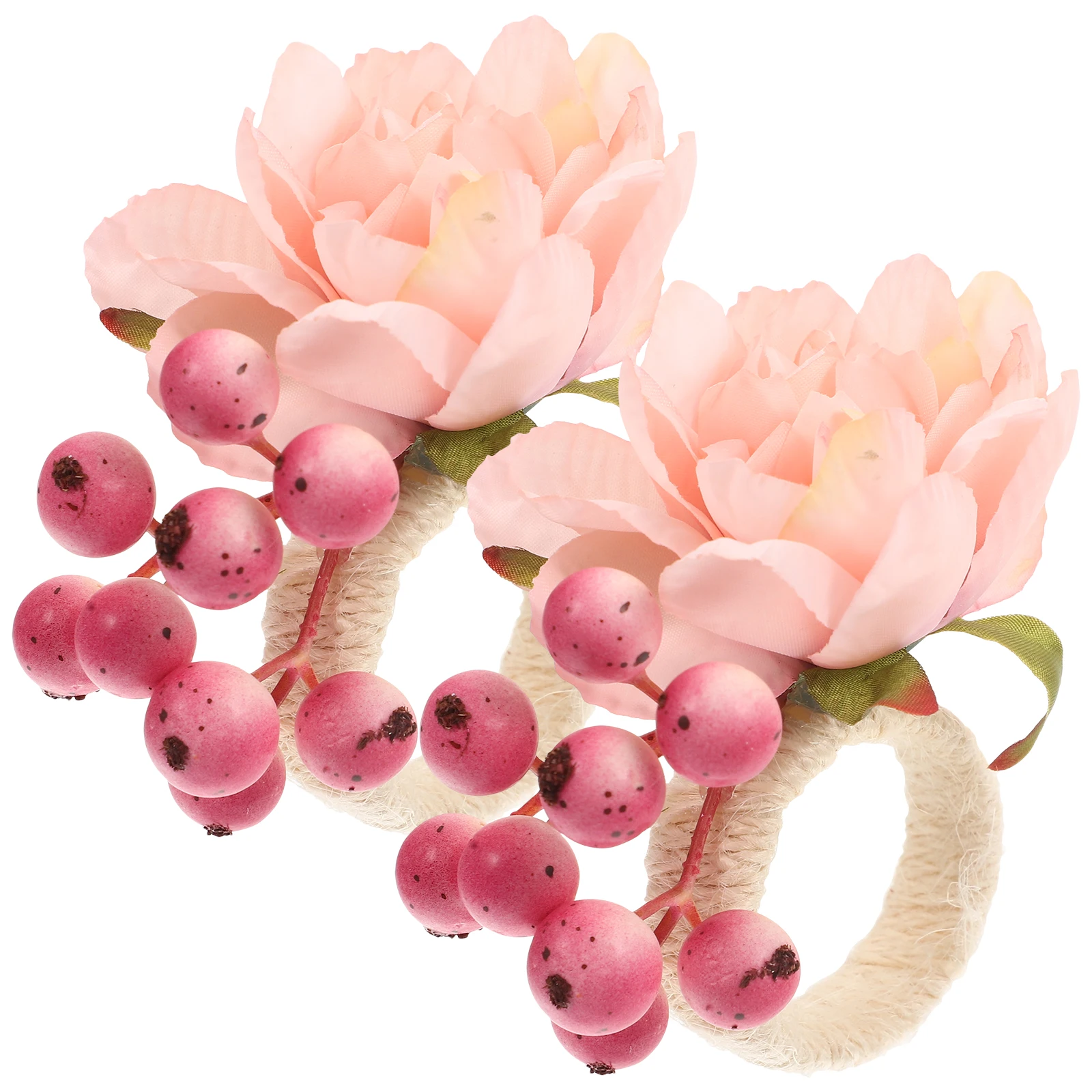 

2pcs Silk Cloth Flower Napkin Ring Elegant Table Decorations Festive Clasp Clips Kitchen Stylish Creative Easy Clean Long Life
