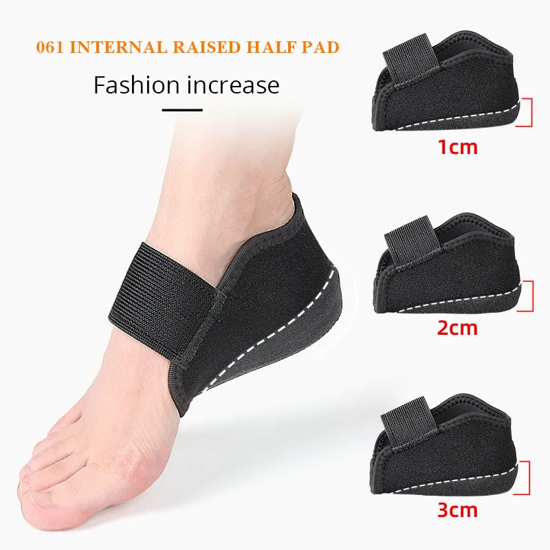 

New Men's And Women's Shock-absorbing Breathable Invisible Heightening Insole Velcro Non-slip Half-pad anti-Drying Heel Cover F