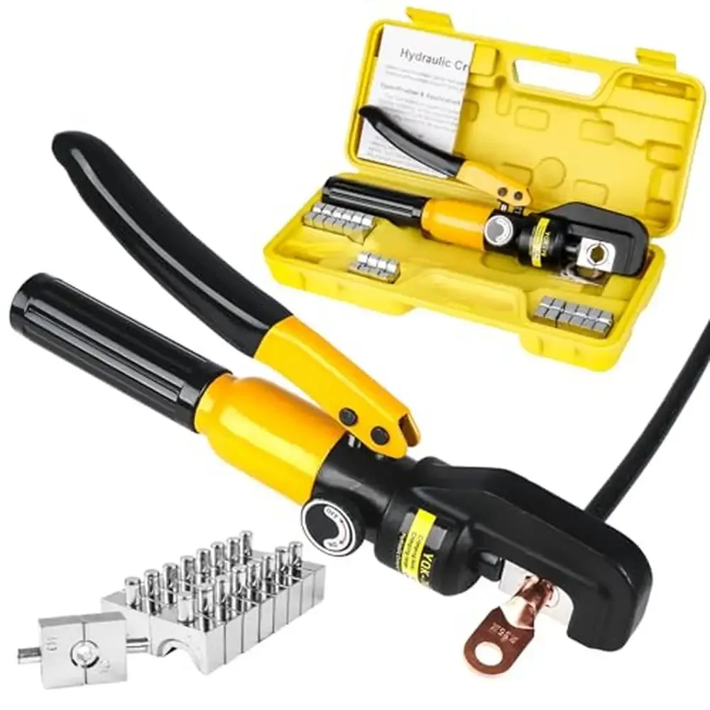 10T Hydraulic Crimper Tool with 9 Hex Crimping Dies Versatile and Durable