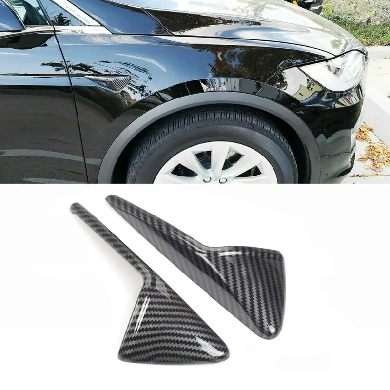 For Tesla Model 3 Y Side Camera Cover Carbon Fiber ABS Wing Fender Protection Sticker Modification Decor Accessories 2021-2023