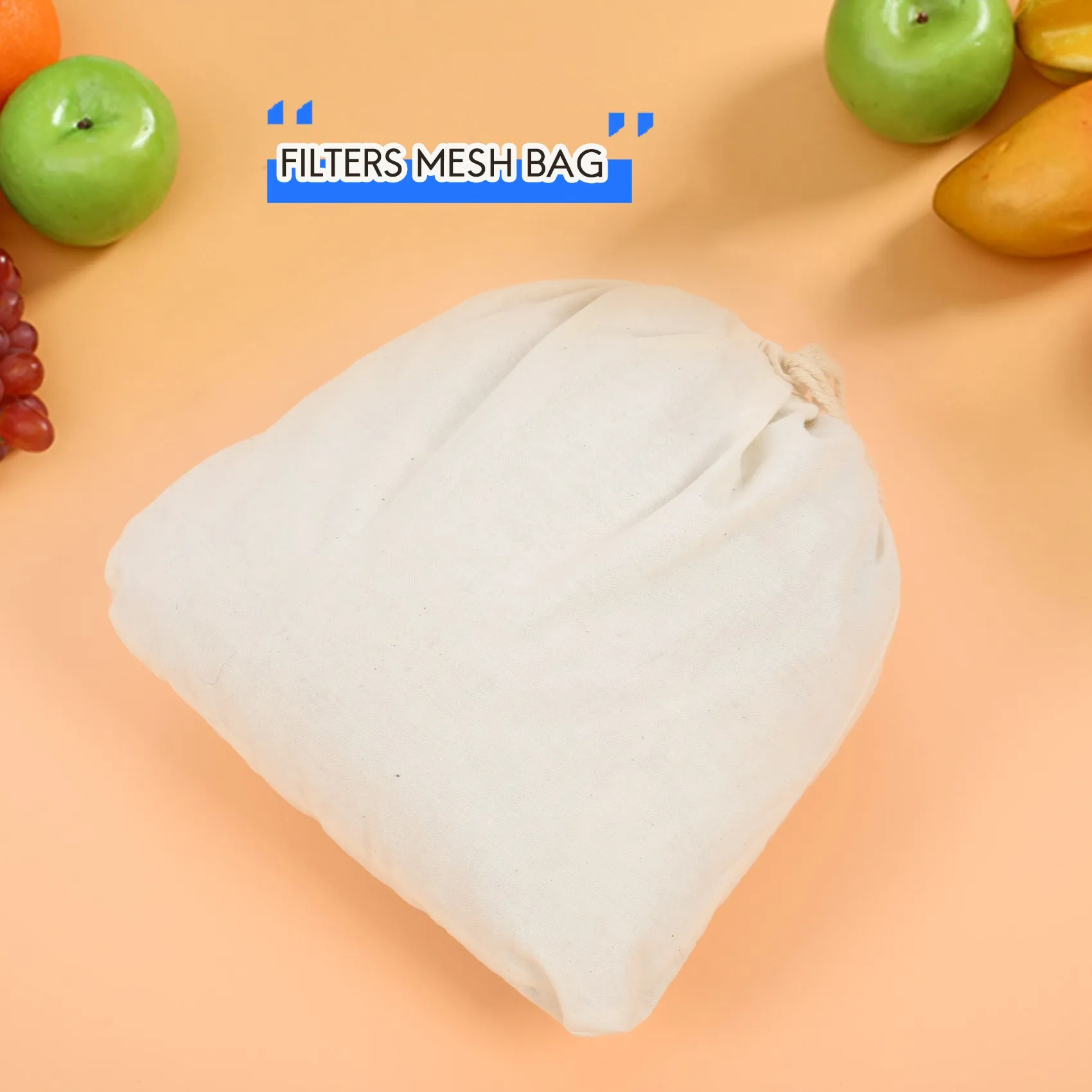 Confezione da 2 filtri organici riutilizzabili per caffè freddo, filtri per la produzione di vino da 12 pollici, filtro per bambini in cotone a rete ecologico CALDO