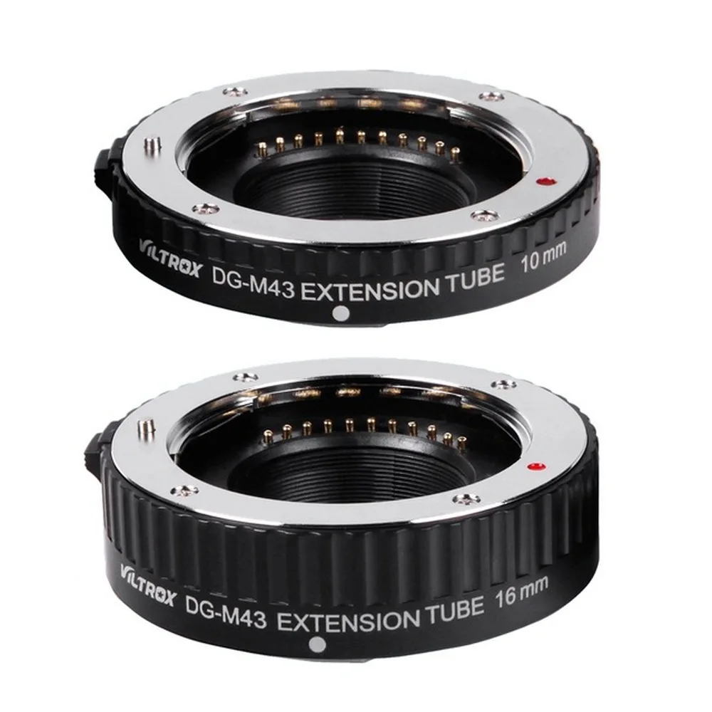 Viltrox DG-M43 Extension Tube 10mm 16mm Set Ring Metal Mount Auto Macro Lens Adapter for 4/3 M4/3 Lens Mount Camera