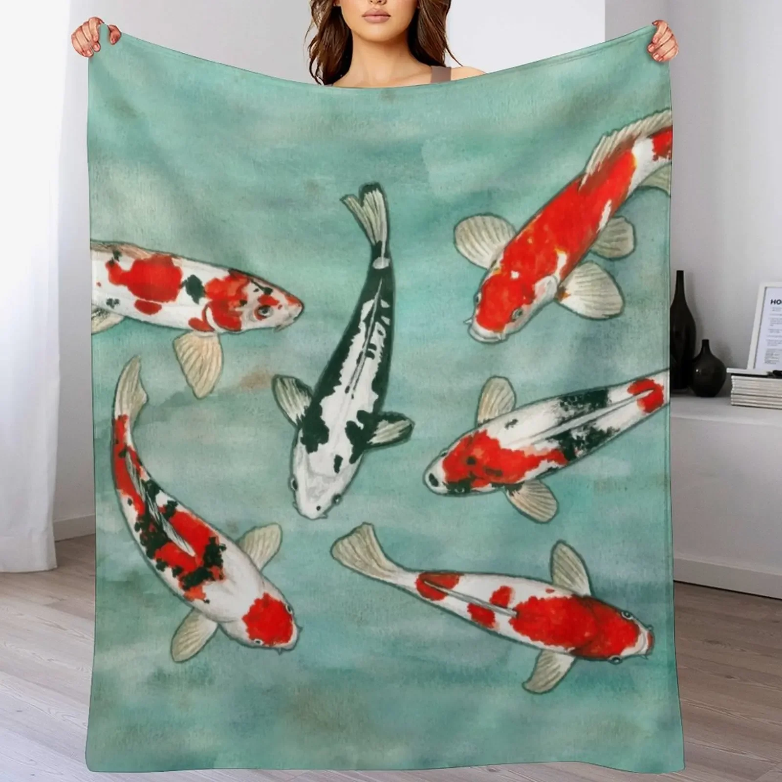 

Le ballet des carpes koi Throw Blanket for babies cosplay anime Hairys Blankets