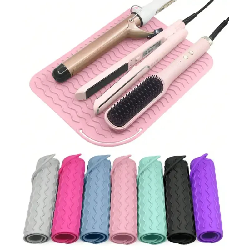 New Plus Size Silicone Heat Resistant Mat Portable Travel Hot Tools Pad Cover for Curling Iron, Flat Iron Hair Straightener