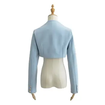 2023秋季V領開衩短版西裝外套女式長袖短版套裝時尚外套 10 最佳銷售 短版西裝外套 - №2