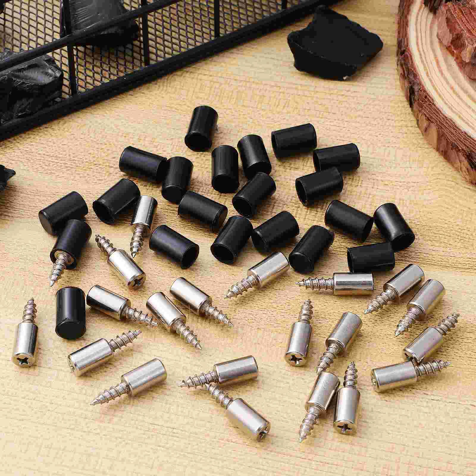 20 Pcs Self-tapping Plate Support Screws Clear Drawer Cabinets Shelves Shelf Pegs Glass Pins Supports Accessories