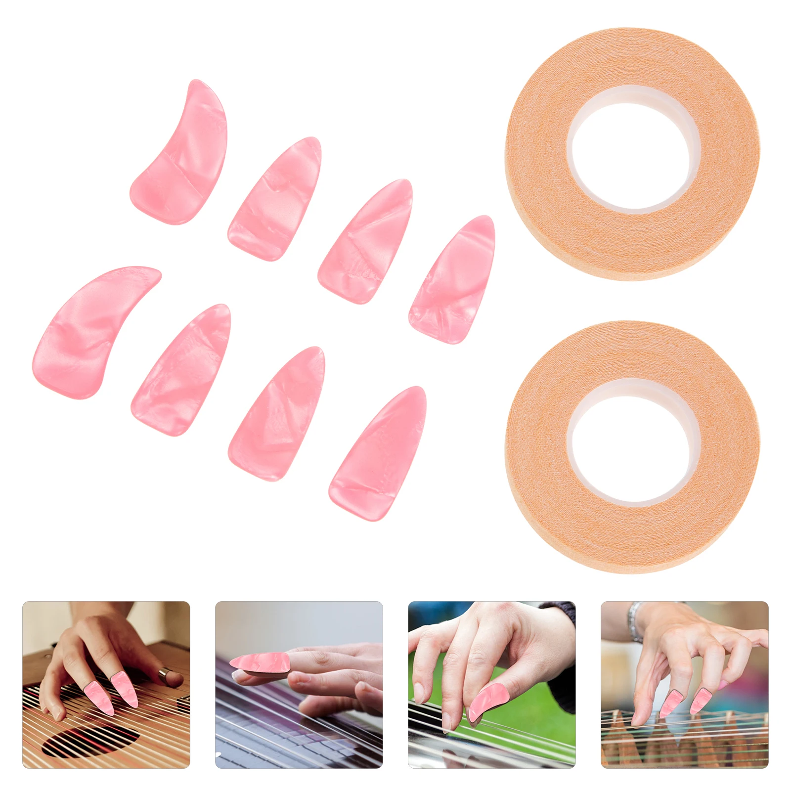 

1Set Durable Celluloid Guzheng Nail Protectors Practice Comfortable Easy Wear Reusable Nail Covers Guzheng Playing Accessories