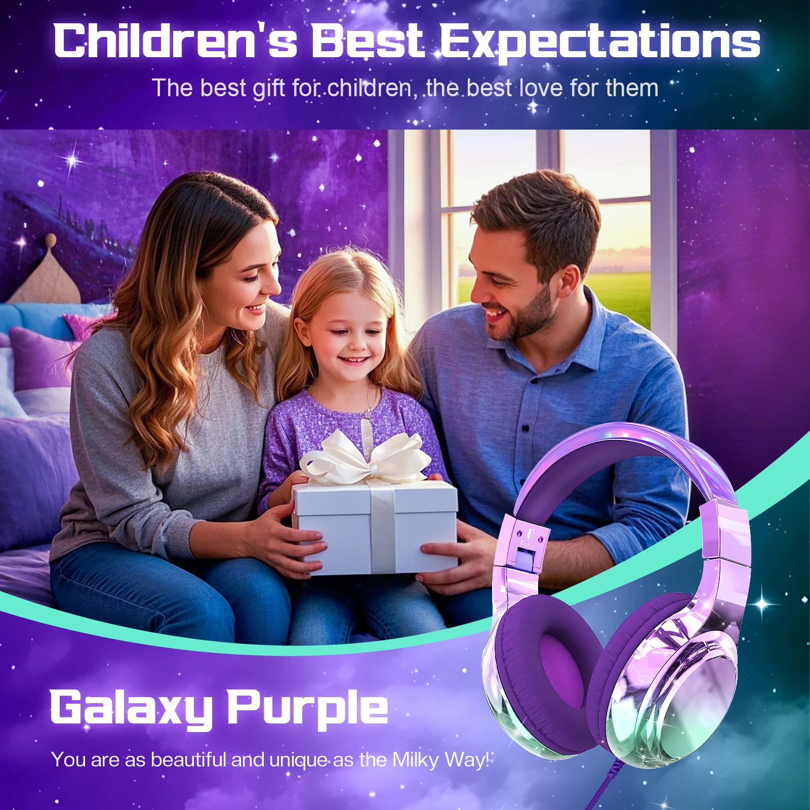 سماعات أطفال سلكية للمدرسة 85/94 ديسيبل محدد حجم سماعة صوت ستيريو قابلة للطي مع ميكروفون للأطفال البنات تعلم الكمبيوتر اللوحي #6