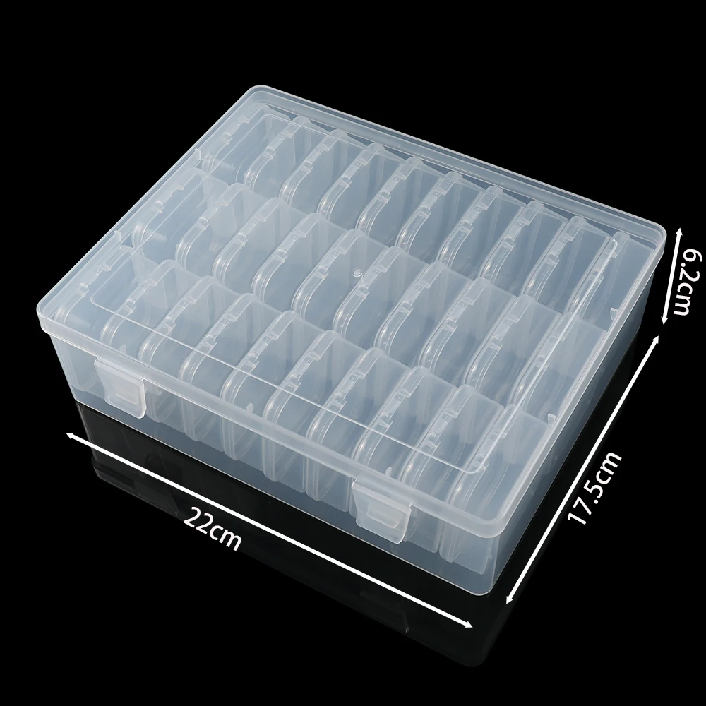 Bead Organizer Box 12/24/30Pcs Small Clear Plastic Bead Storage Containers with Hinged Lid for Storage Crafts Jewelry Organizer