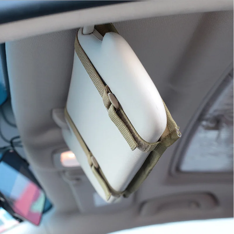 Tactical Car Sun Visor Organizer MOLLE Storage Bag, Vehicle EDC Gear Holder, Multi Pocket Utility Pouch For SUV Truck Outdoor Ac