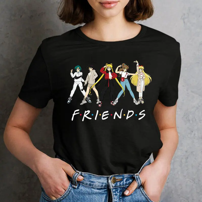 Neuestes Bandai Anime „Sailor Moon“-Charakter Sailor Moon Yuriko's Print-T-Shirt für süße Damen in Japan und Korea