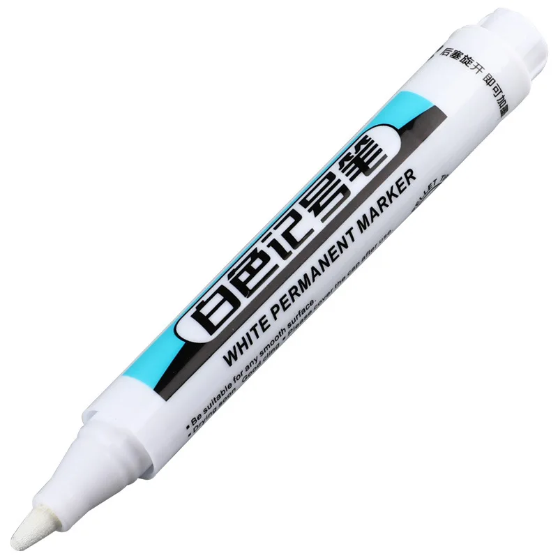 Imagem -05 - Comercial Branco Oleoso Marcação Pen Cabeça Fina Cabeça Grossa Impermeável Colorfast Highlight Stick Disponível