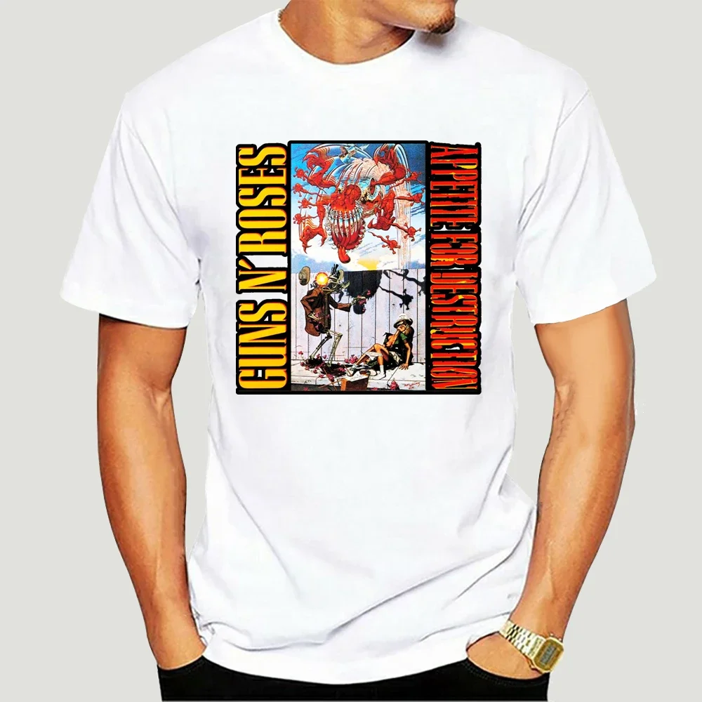

Black Reprint Vintage Appetite For Destruction Banned Men T-Shirt streetwear harajuku graphic t shirts tops
