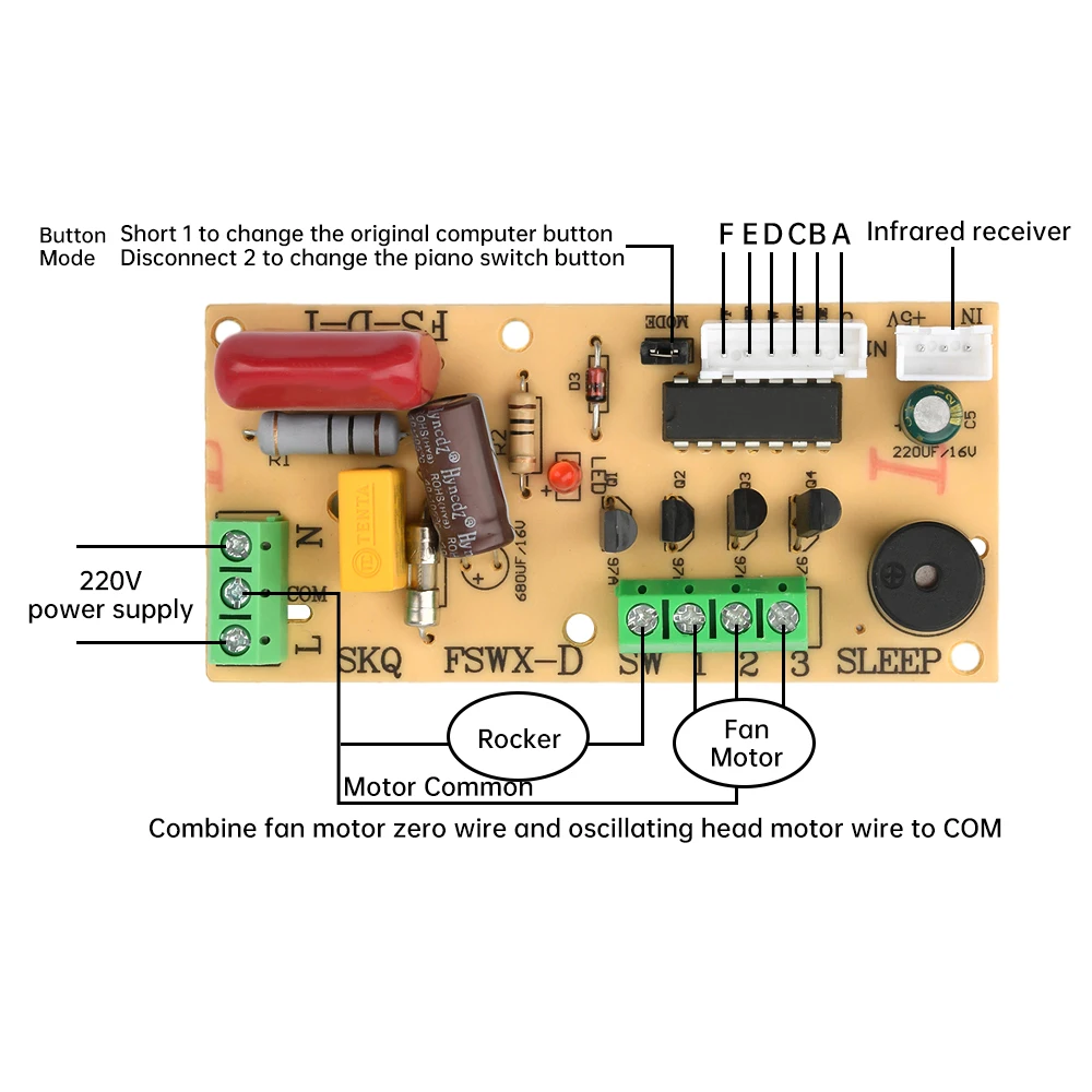 220V 범용 팬 원격 제어 수정 보드 회로 기판 제어 메인 보드 제어 보드 수리 보드