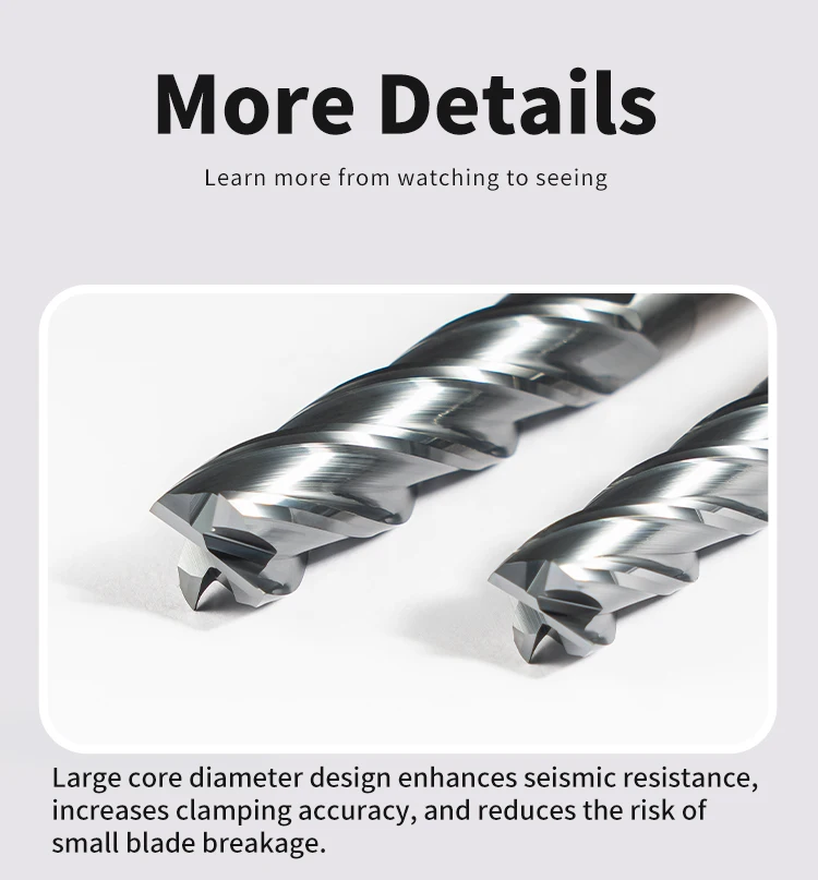 Legierter Wolframstahl HRC60 Fräser CNC-Schaftfräser 1,0mm-12,0mm für Stahlfräsmaschinen Top CNC-Bearbeitungswerkzeuge – Detail 6